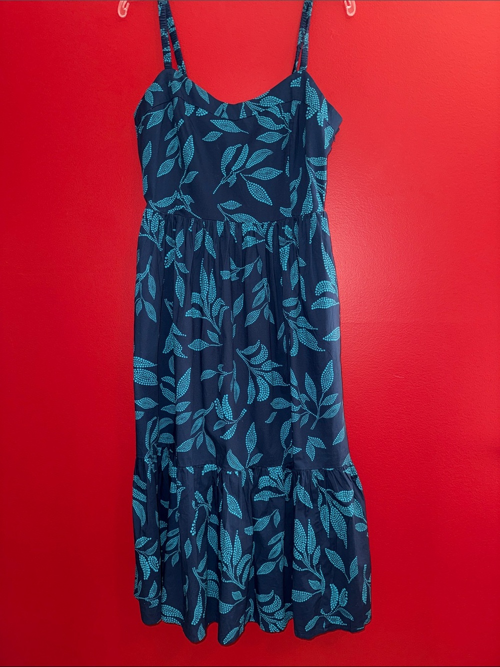 J.Crew Factory Blue & Turquoise Poplin Sundress 8